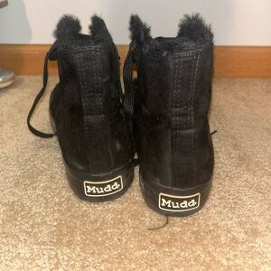 Mudd Black Faux-Fur High-Top Sneakers